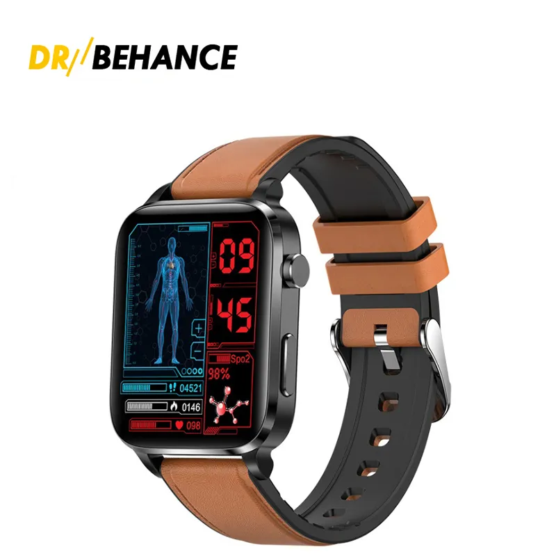 F100 montre intelligente 1,7 pouces traitement assisté par Laser trois moniteur de santé de fréquence cardiaque à température corporelle élevée Smartwatch