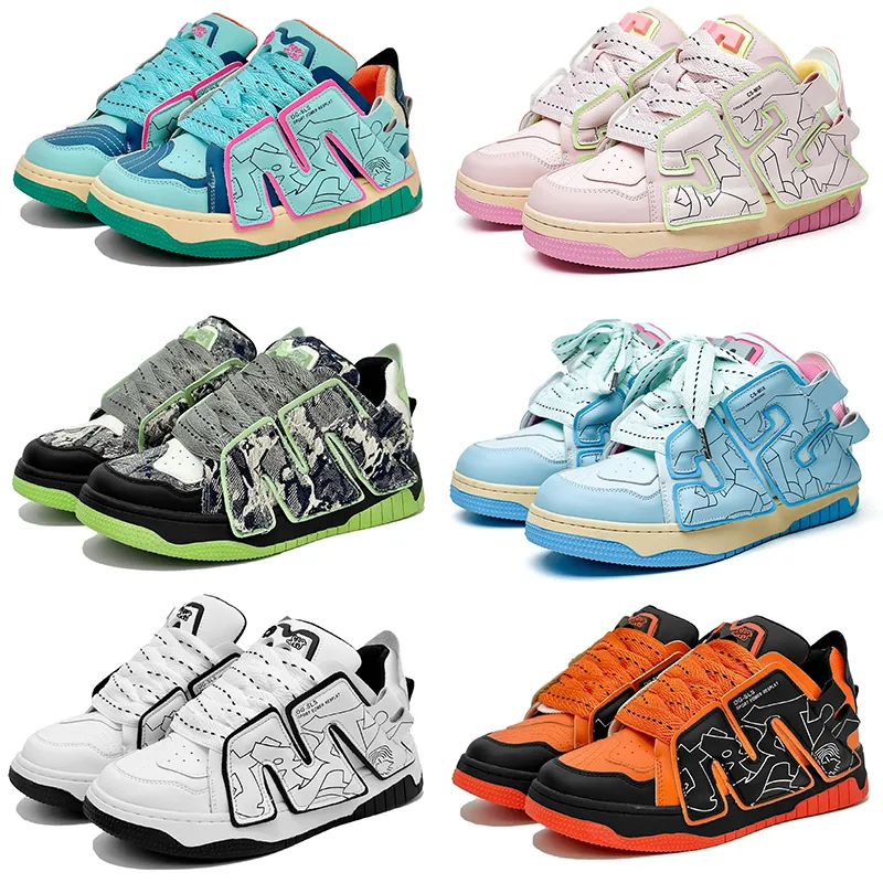 2023 Design Freizeitschuhe Männer Frauen Schwarz Weiß Blau Grün Rosa Herren Trainer Outdoor Sports Turnschuhe Farbe8