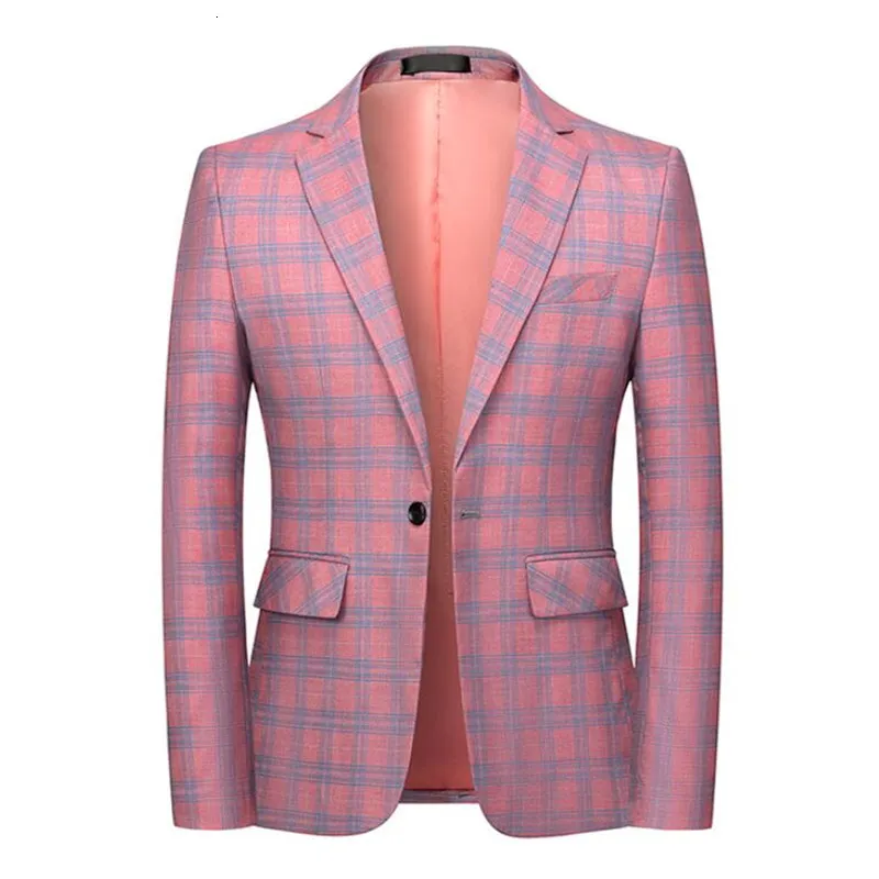 Men's Suits Blazers Fashion Spring and Autumn Casual Men plaid Blazer Cotton Slim England Suit Blaser Masculino Male Jacket Blazer S-6XL 230731