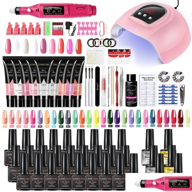 Outros itens de beleza de saúde com luminária de secador de secador hine manicure kit poligels polishon soakoff uil art