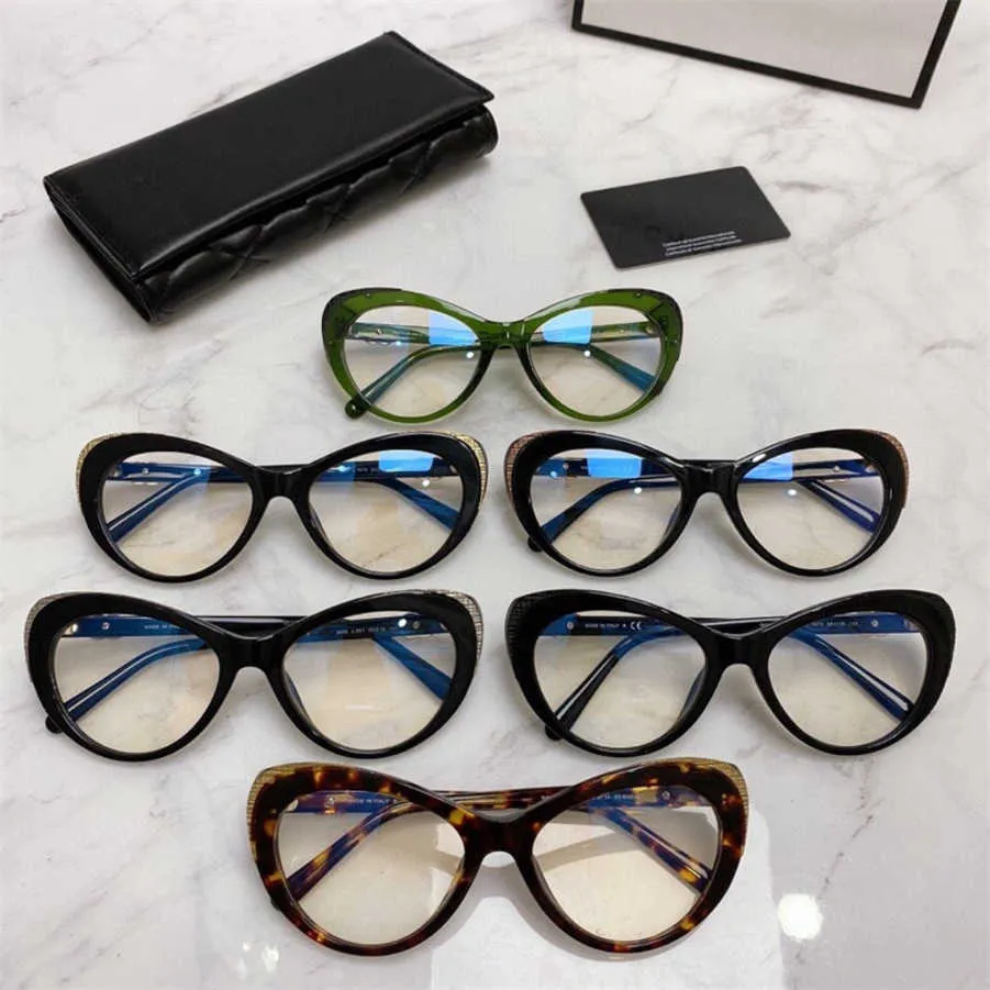 2023 Nouvelles lunettes de soleil design de luxe CH3405 ins de célébrités sur Internet avec la même monture de lunettes oeil de chat personnalité féminine tendance à lentille plate