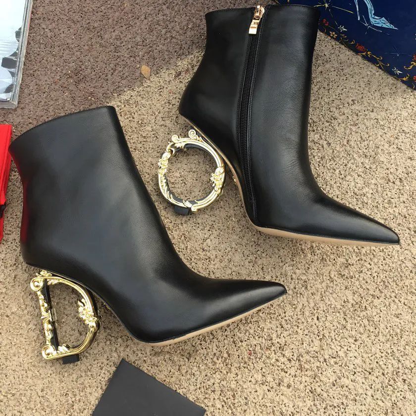 Quality Leather Boots: Luxury Designer Women's Pointed Closed Toe Ankle ...
