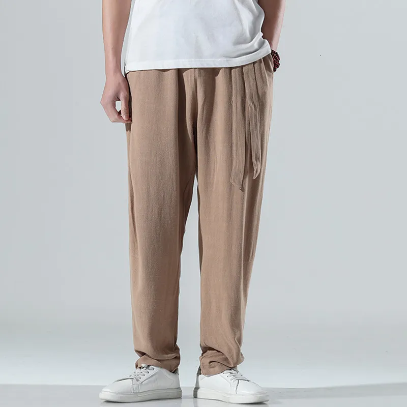 Mens Pants Style Fashion China Loose Plus Small Harem Cotton Linen Casual Jogging Harajuku byxor Kläder 230731