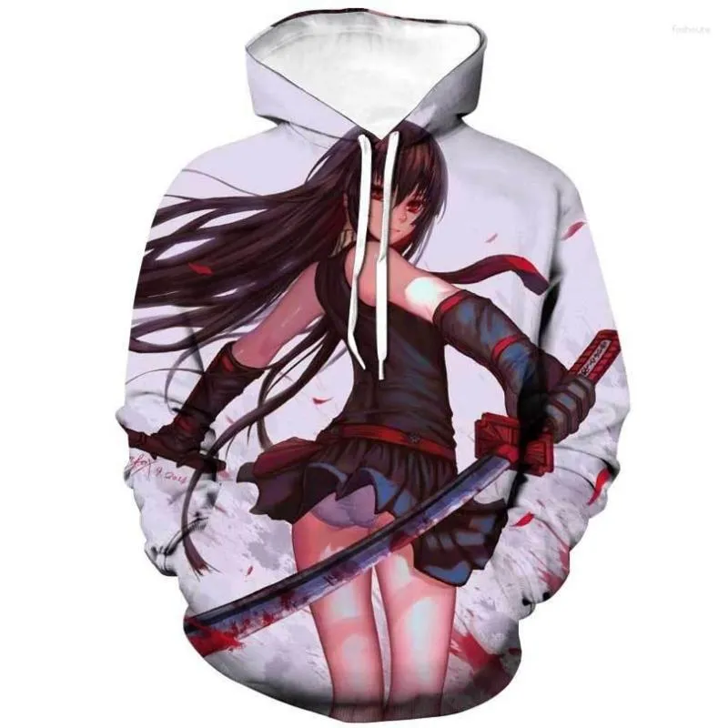 Sweats à capuche pour hommes Fashion Anime Style Akame Ga Kill! Impression 3D unisexe automne tendance sweat à capuche Hip Hop pull à capuche