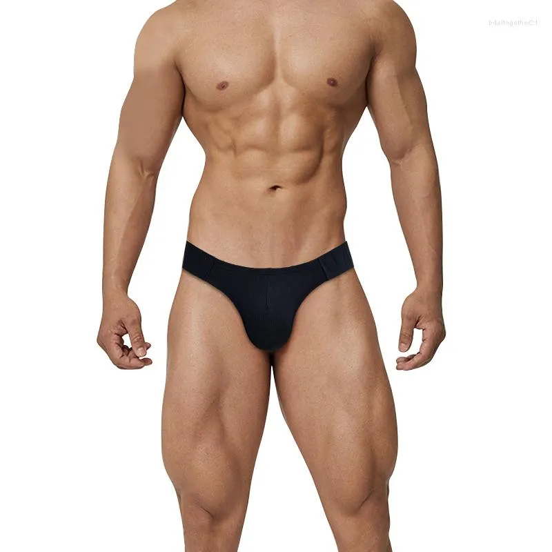 Slip hommes slip Jockstrap slips Cuecas sous-vêtement bikini homme respirant confortable élastique côtelé coton homme culotte