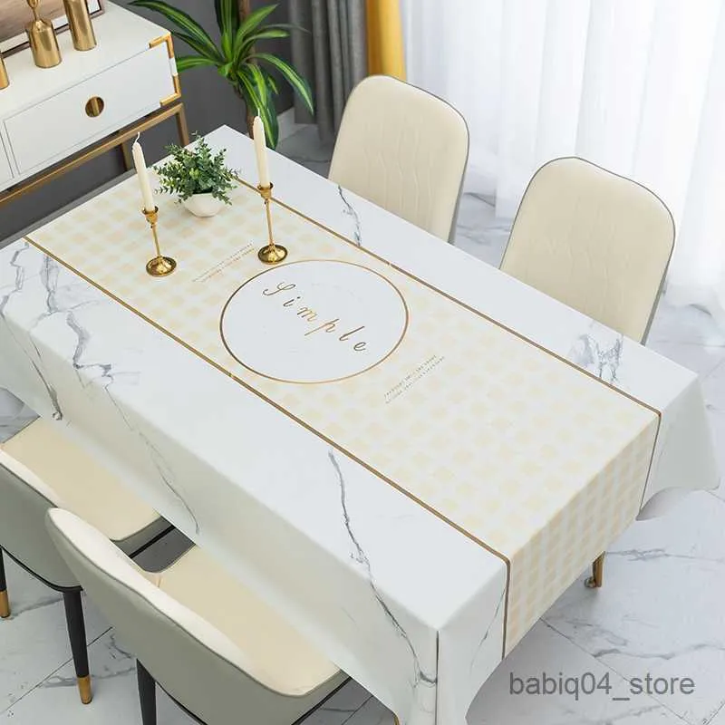 Table Cloth Nordic Style Fashion Simple Tablecloth Waterproof Table Cloth Rectangular Coffee Table Mat Restaurant Tablecloth R230819