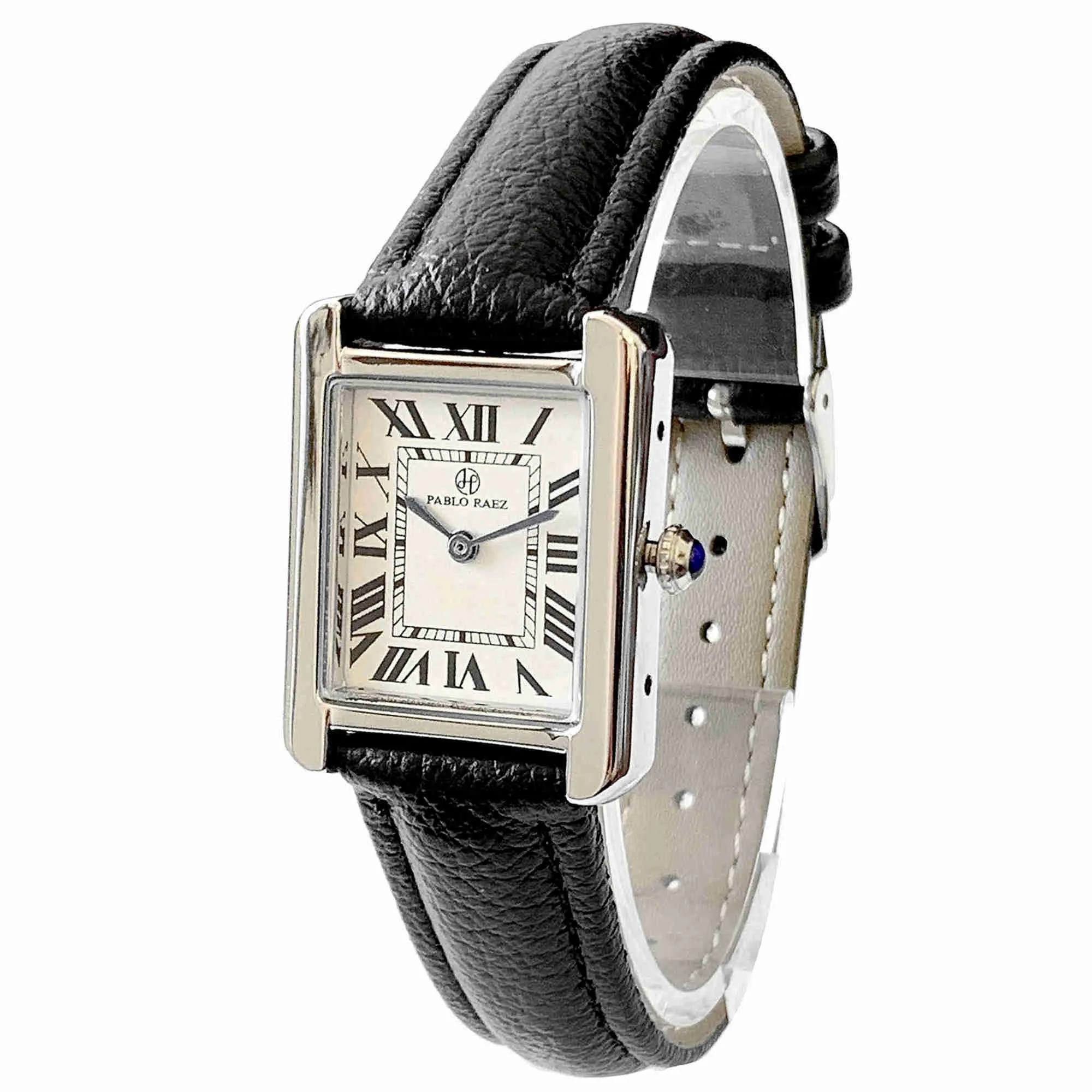 Women’s Pablo Raez Black Leather Watch with Silver Case PABLO RAEZ Top New Luxury Women Watch Square Golden  main image 2