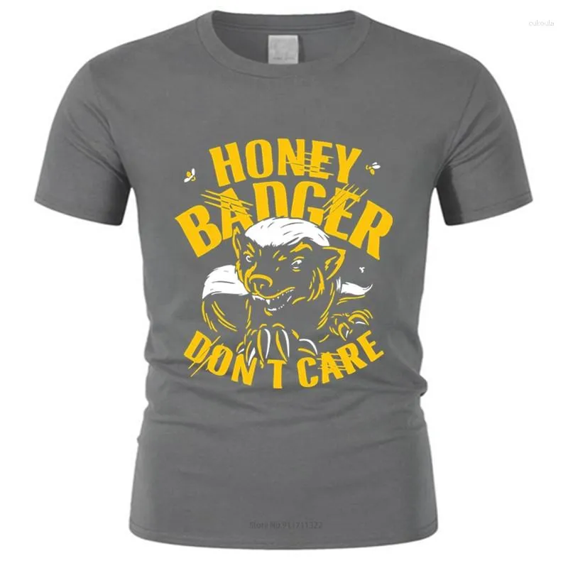 Mannen T Shirts Katoenen T-shirt Voor Jongens Modemerk Shirt Heren Losse Mannelijke T-shirt Neu Honey Badger Dont care Zwart Logo T-Shirt