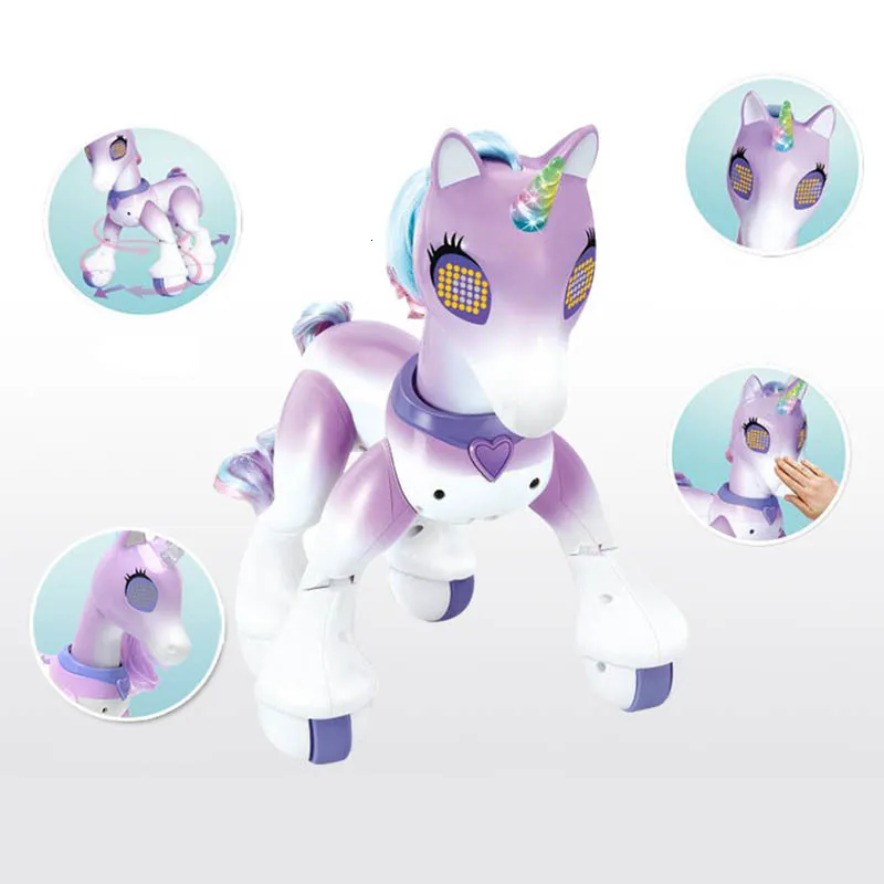 Electric 동물 Kakbeir 크리에이티브 리모콘 RC 말 유니콘 로봇 귀여운 동물 지능형 유도 전기 모델 애완 동물 로봇 어린이 장난감 230801