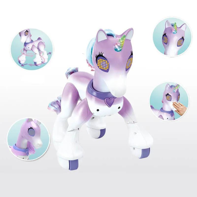 Electricrc Animals Kakbeir Creative Remote Control RC Horse Unicorn Robot Söt Animal Intelligent induktion Electric Model Pet Robotics Kids Toys 230801