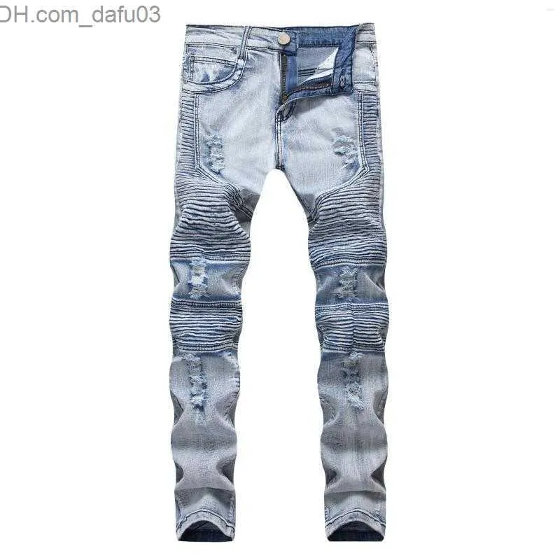 Jeans da uomo Jeans da uomo 2023 Pantaloni da uomo Lavaggio Tinta unita Tasche multiple Denim Vita media Cargo Plus Size Fahsion Pantaloni casual Uomo Daily Z230801