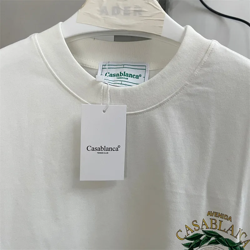 780 A115 CASABLANCA S 2023 SOMMER TSHIRTS Högkvalitativ brevtryck Kort ärmstoppar Casa Blanca Cotton Loose T -shirt för män Kvinnor 230731 HI