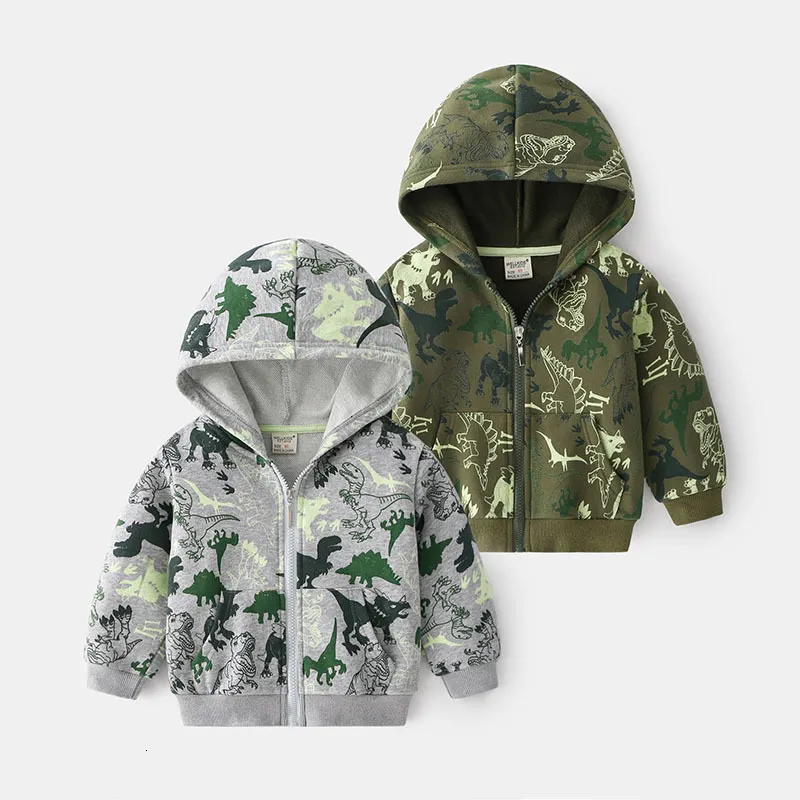 Hoodies Sweatshirts Kinder Oberbekleidung Junge Mit Reißverschluss Baby Kleidung Gedruckt Dinosaurier Kinder Outfit Shirt Für Schule 230801