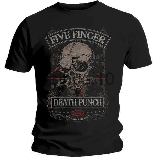 Herr t-shirts fem finger death punch wicked mens svart t-shirt (medium) j230731