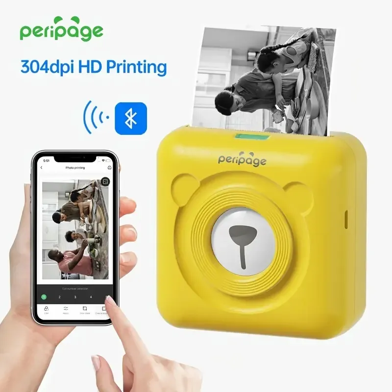 Peripage A6 Mini Bluetooth Portable Thermal Printer: Craft Office Supplies & School Stickers with Wireless USB Connectivity & 304 DPI