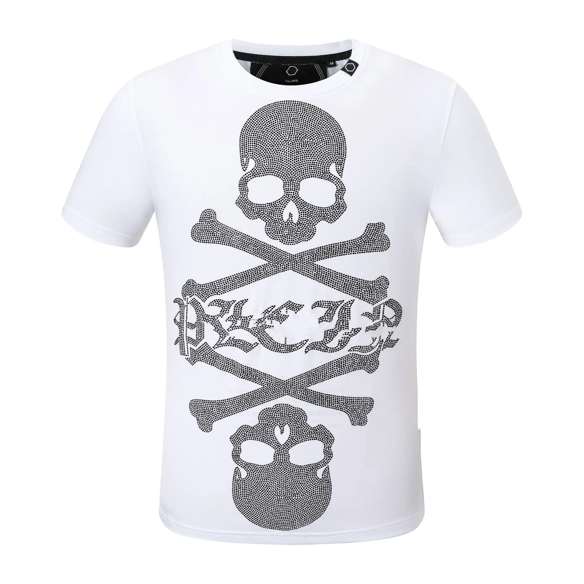 Phillip Plain Men Designer PP Skull Diamond T-shirt Kort ärm Dollar Brown Bear Brand Tee O-Neck High Quality Skulls Tshirt Tees Tops PP2145