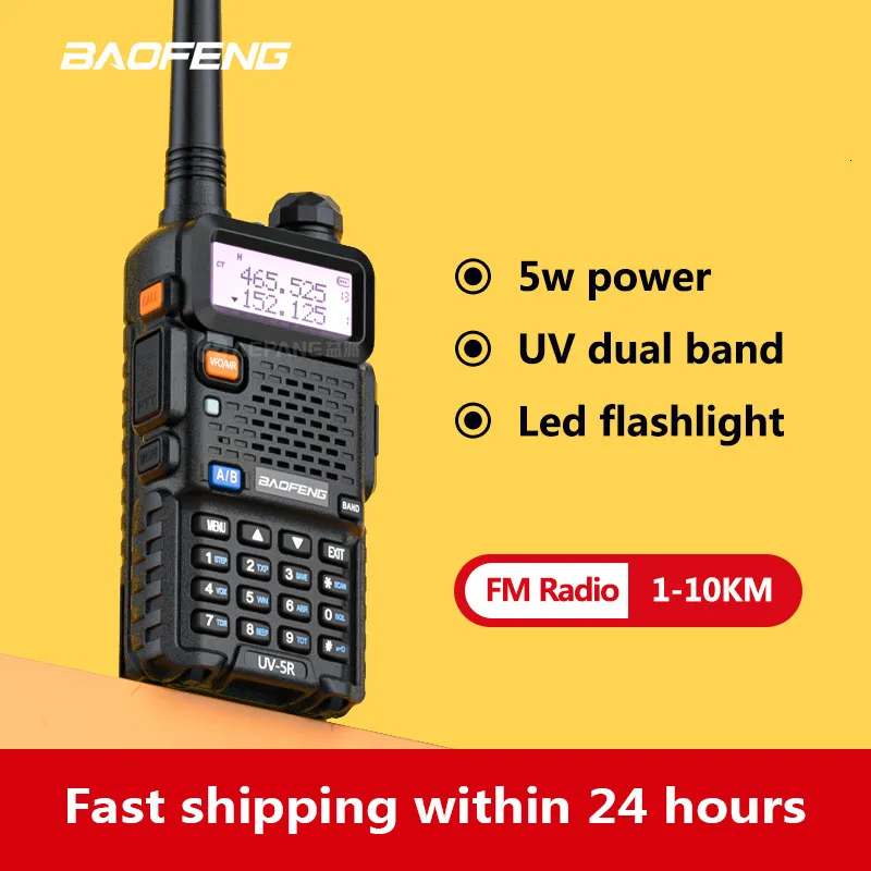 Walkie talkie original baofeng uv 5r dual band uhf vhf 136 174mhz 400 520mhz fm skinka tvåvägs radio baofeng uv 5r walkie talkies 230731