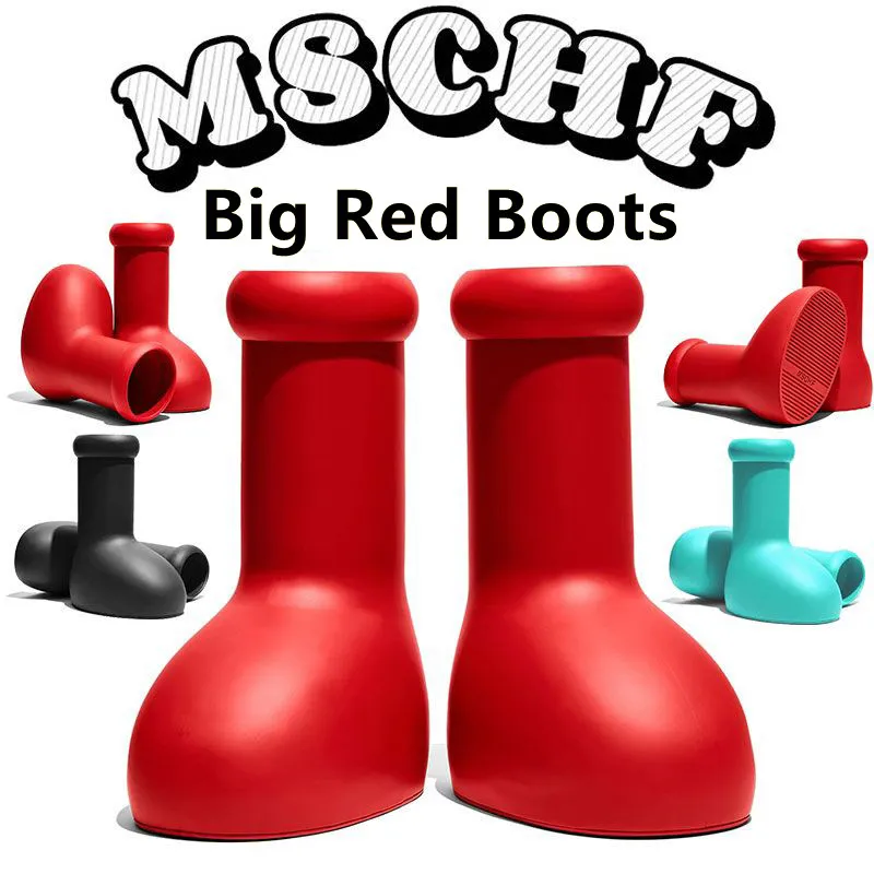 MSCHF Big Red Boots 2024 Rubber Platform Oversized Knee-High  display picture 2