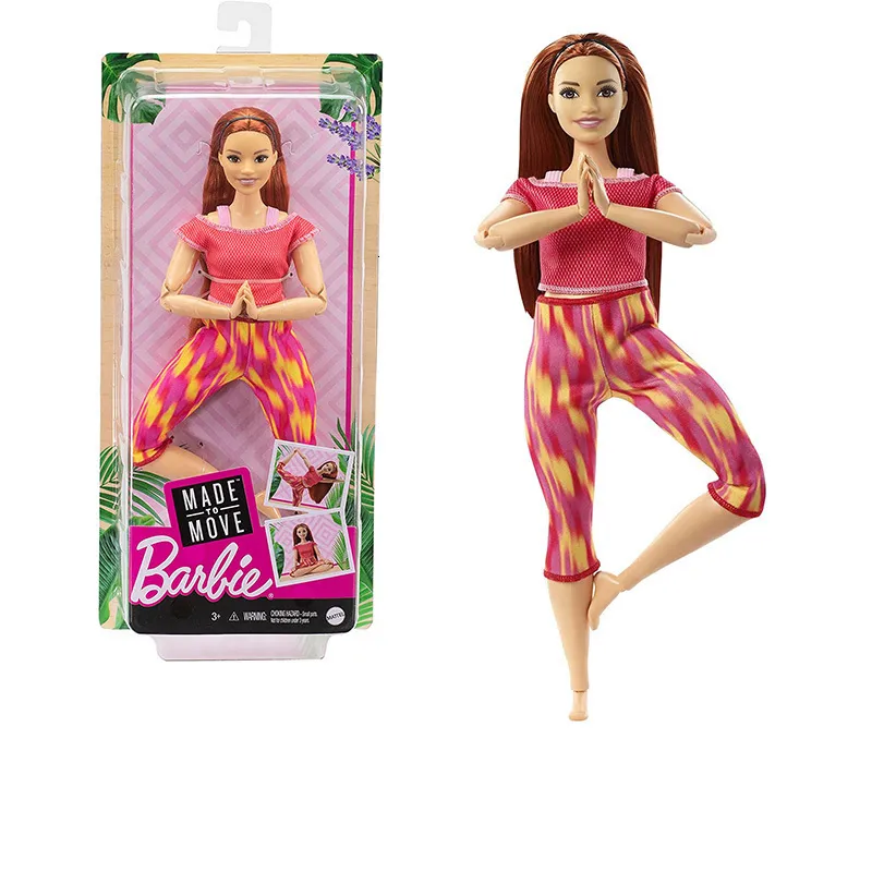 Barbie Yoga Doll Original Barbie Sports Dolls Toys Joints Made To Move  Girls Juguetes Interactive Kids Brinquedos Gifts 30CM