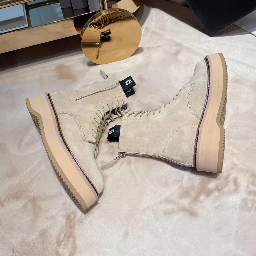 Women Boot Shoes Luxury Designer Single Stack Suede Boot Fashion Motorcycle Boot Military Boot Classic High Quality Outdoor Thick Soled Military Boots Size 35 40 From 80 79 DHgate