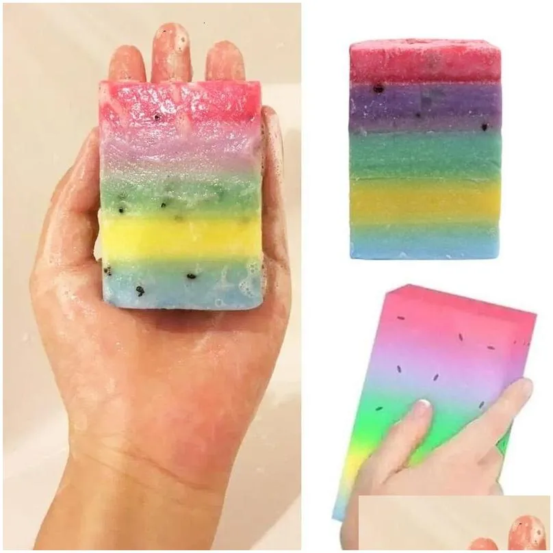 Handmade Soap Arrivals Thailand Fruit Plus Mix Color Five Bleached Skin 100% Gluta Rainbow Drop Delivery Health Beauty Bath Body Dh5Pb