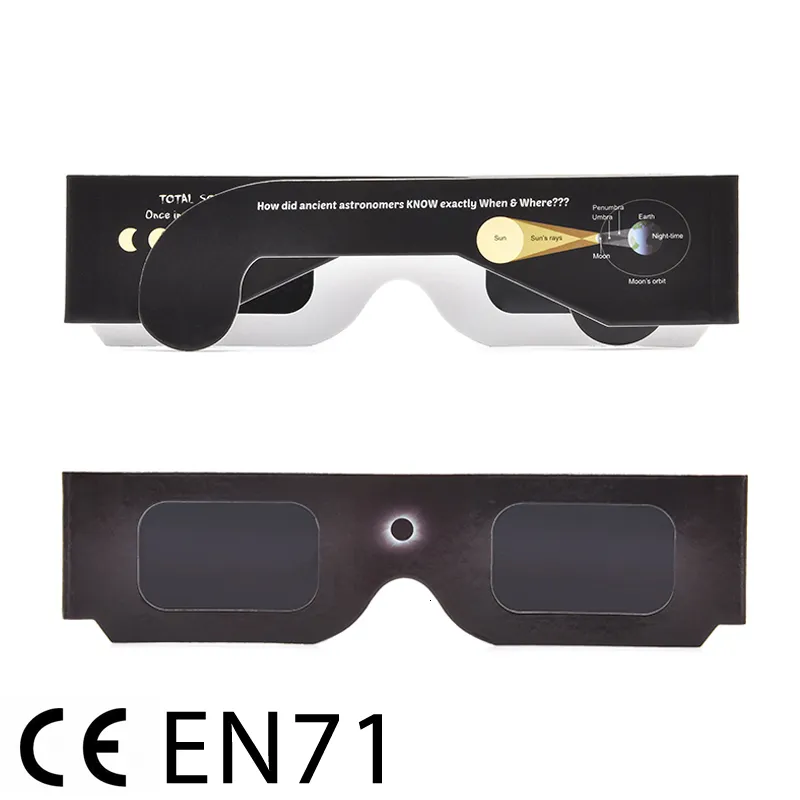 Lunettes VR 100pcslot certifiées papier 3D sûr lentes solaires vr Eclipse visualisation 230801