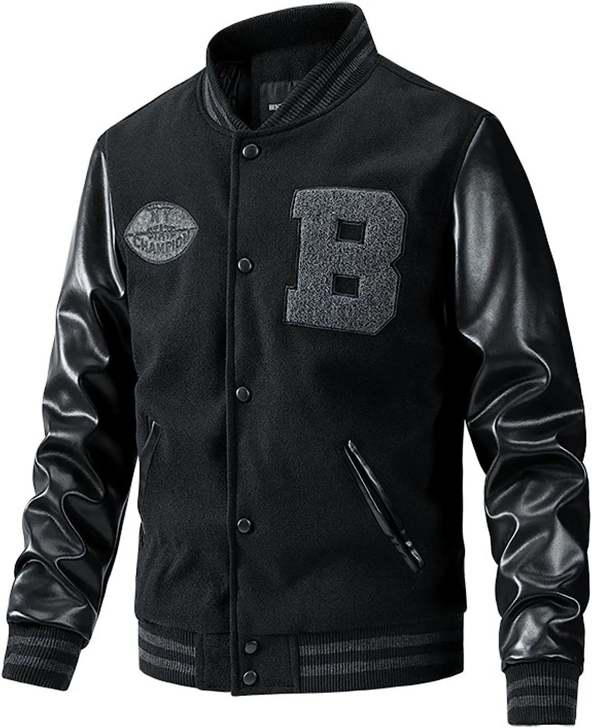 Chaquetas Para Hombre Chaqueta Universitaria De Moda Para Hombre Streetwear  Slim Fit College Baseball Letterman Bomber Coat Con Manga De Cuero 230731  De 35,39 €