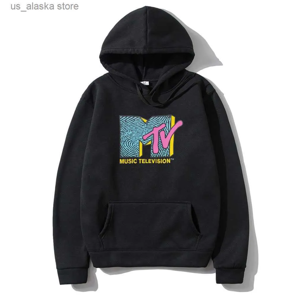 Men's Hoodies Sweatshirts Mtv Music Television Hoodie Men Women Fashion Retro Rock Hip Hop Tv Hoodies Heather Grey Fashion Sweatshirt Unisex Streetwear T230731