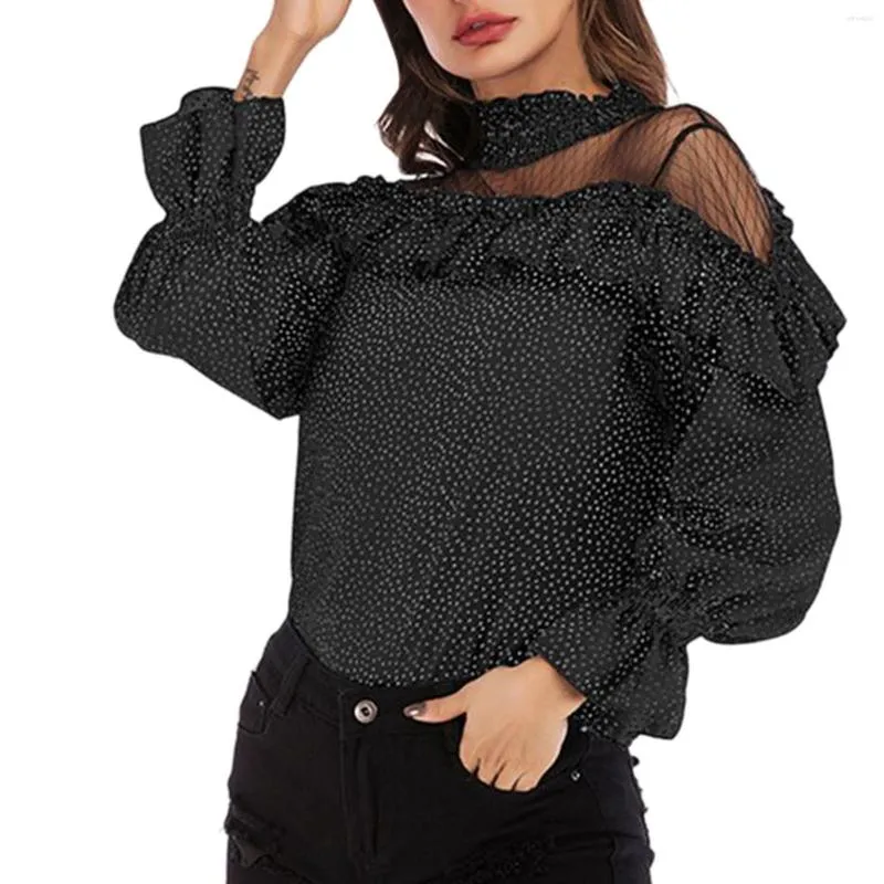 Camicette da donna Chiffon Women Autumn Fashion Fashion Long Sleeve O-Neck Leopard Shirt Office Slim Cash Tops Casual Female Plus size 2023