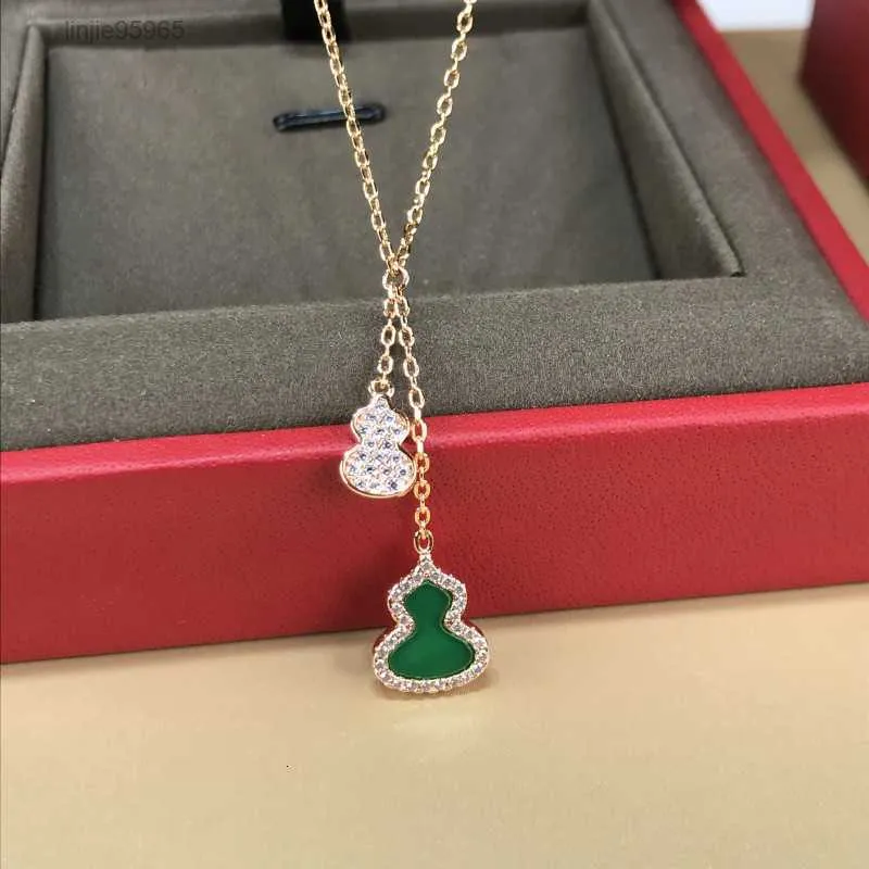 Großhandel Schmuck Halskette Klassische Stahl Diamanten Flaschenkürbis Halsketten 18 Karat vergoldet Frauen Glück