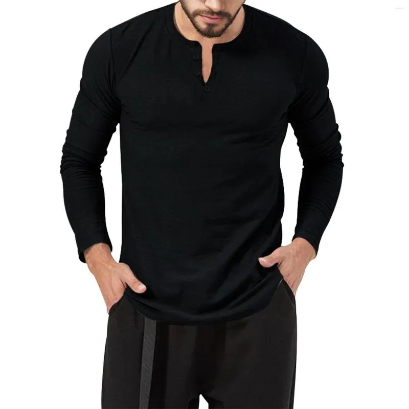 Camisas casuais masculinas masculinas de cor sólida para esportes ao ar livre fitness camisa de manga comprida camiseta de baixo para cima