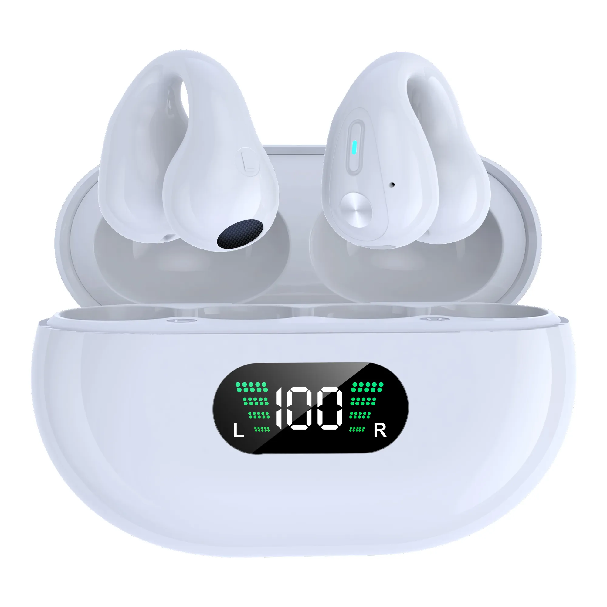 5.3 Bluetooth 헤드셋 귀 마운트 뼈 전도 헤드셋 IPX5 방수 지능형 소음 감소 스포츠 헤드셋 내구성과 편안한 마모