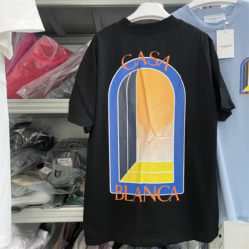 T-shirts pour hommes ÉTÉ CASABLANCA T-shirts Lettre de haute qualité Imprimer Tops à manches courtes CASA BLANCA Coton Lâche T-shirt pour Hommes Femmes Designer T-shirt 420