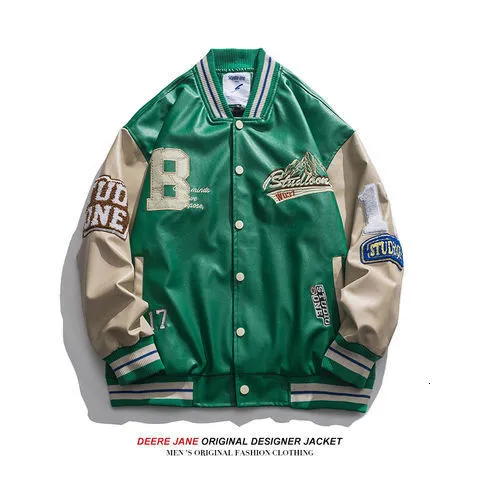 Women's Jackets HipHop Baseball Jacket Men Letter B Embroidery Leather Sleeve Varsity Bomber Biker Punk Vintage Fashion College Jacket women 230731