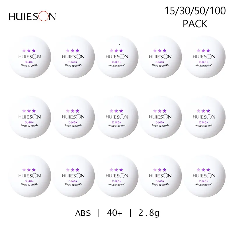 卓球ボールHuieson Ping Pong 3 Stars DJ 40 ABS 100503015パック230801