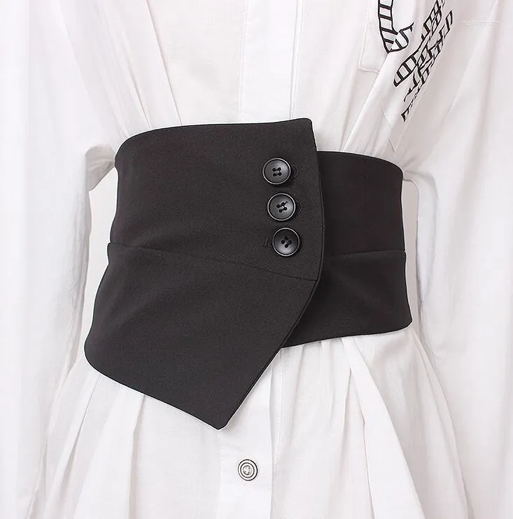 Ceintures femmes piste mode élastique tissu asymétrique Cummerbunds femme robe Corsets ceinture décoration large ceinture R2838
