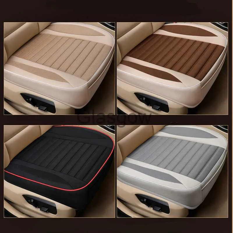 Asientos de coche 9D 4 colores Accesorios de coche Funda de asiento Cojín de lino Four Seasons Cojín de asiento de coche transpirable universal Protección para la mayoría de los sedán x0801