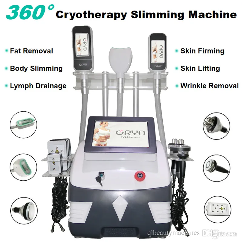 360 VINKEL CRYO SLAMMING MASKINE 40K CAVITATION LIPOLASER CELLULITE Removal RF Ansikt Lymf Drainage Skin Care Body Slim Beauty Equipment