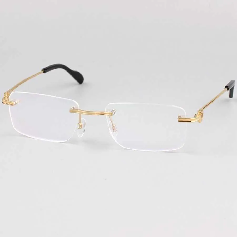 2023 Ny lyxdesigner solglasögon Kajia Series 0259 Herr- och kvinnors modegränsfria myopialins Pure Titanium Business Eye Frame