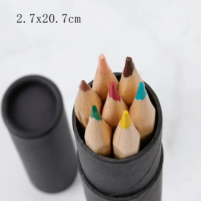 20.7x2.7cm Empty Tea boxes Kraft Paper Incense Tube Brown Barrel Small Storage Box For pencil Joss Stick Convenient Carrying