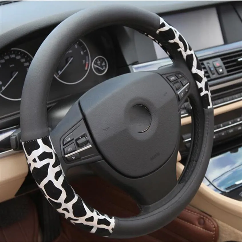 Cobertura de volante universal personalizada com estampa de leopardo para acessórios de decoração de pelúcia para meninas 291n