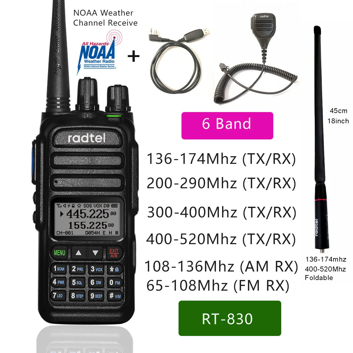 Baofeng UV-9R plus 8W Dual band Radio – Radtel