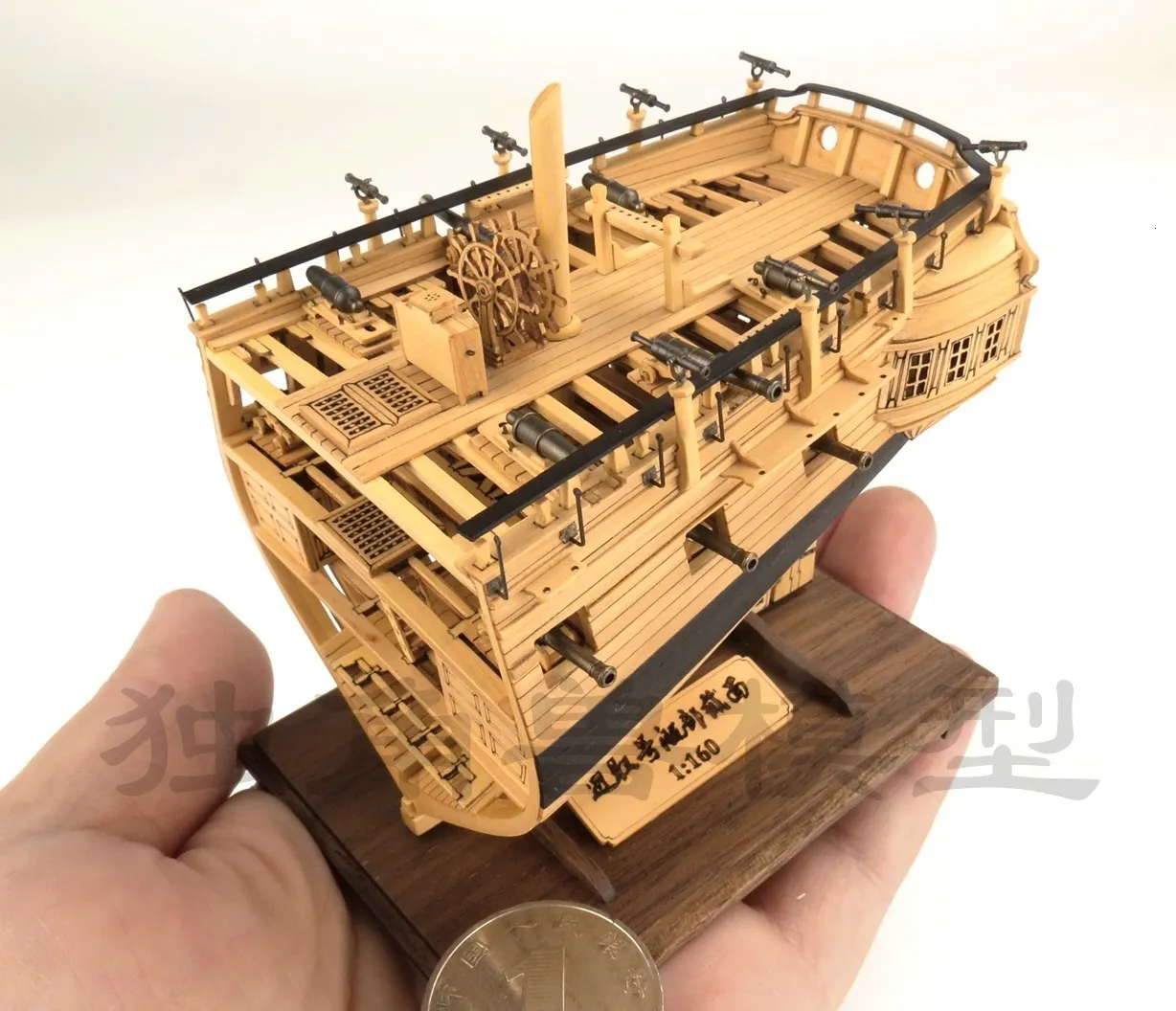 Vehicle Toys Boxwood Version Scale 1160 HMS Enterprize ship Solid wood model series 1 Luxury Stern Crosssection Ship English Manuals 230731