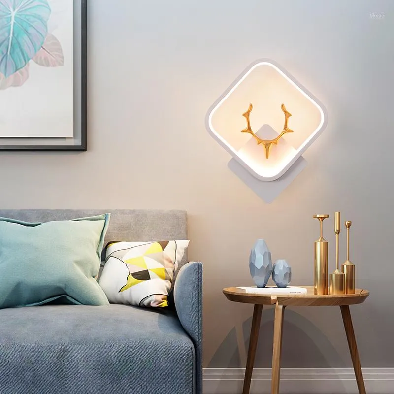 Lampa ścienna Nordic Minimalistyczne nowoczesne światła LED Living Study Pokój sypialnia sypialnia lampy nocne oświetlenie wewnętrzne