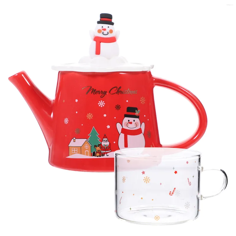 Servis uppsättningar Water Cup Hushållet Tea Ware Christmas Party Teaware Servering Tool Pot Kettle Gift Ceramic Teapot