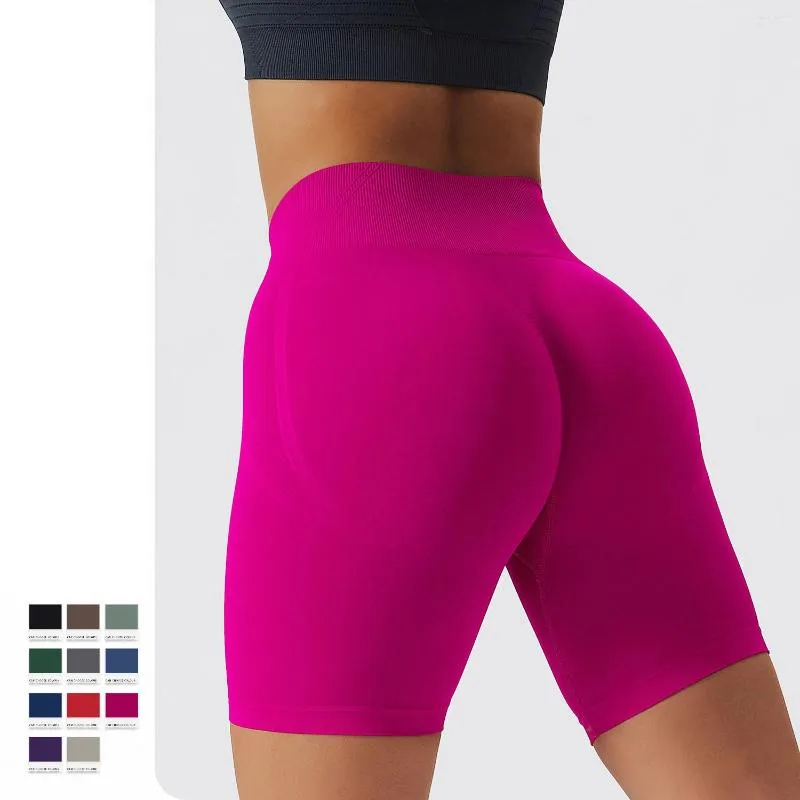 Kvinnors shorts sömlösa cykling som kör sportstyster Kvinnor Gymträning och träningsdräkt Push Up Fitness Short Leggings Sportkläder