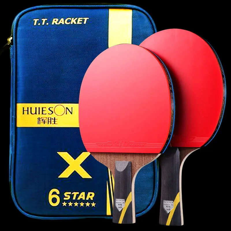 Bord Tennis Raquets Huieson 56 Star Racket Carbon Offensive Ping Pong Paddel med täckväska 230801