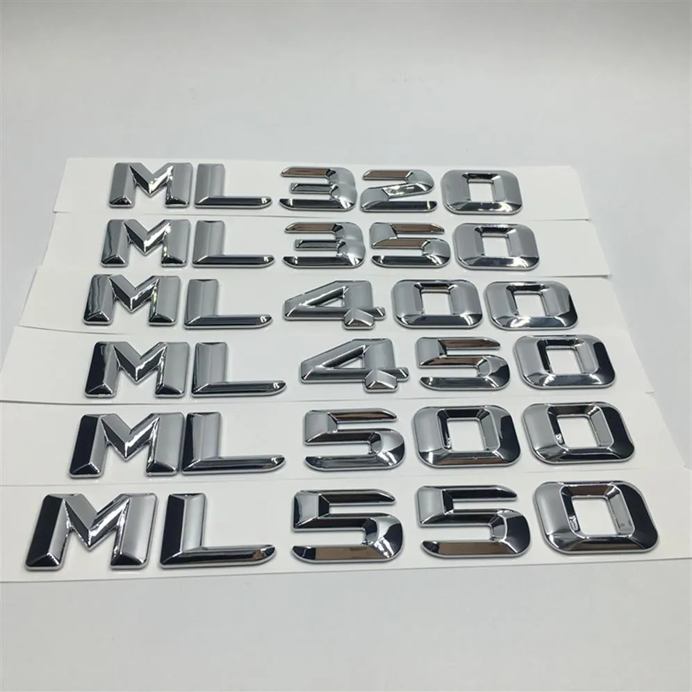 Auto Stickers Chrome ML320 ML350 ML400 ML450 ML500 ML550 Kofferbak Embleem Badge Letters Voor Mercedes Benz ML Class241T