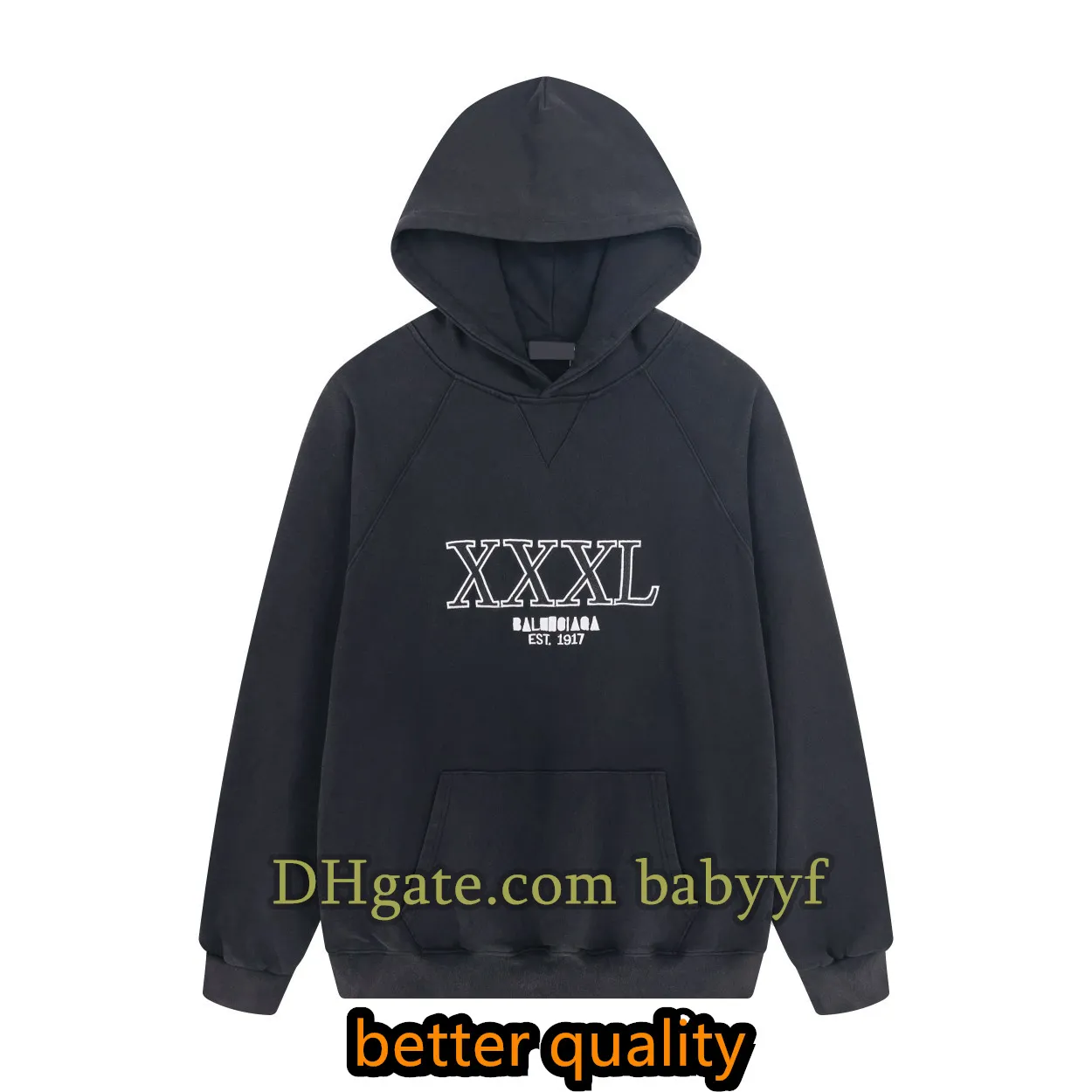 Mens Designer Hoodies Hooded Street Fashion Sweater Quality Sweatshirts Hole Wear Design Womens Black Top Loose Drop Shoulder Silh199p