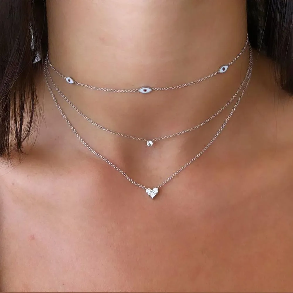 16 Pollici - Collana A Catena A Cuore Piatto In Argento Sterling